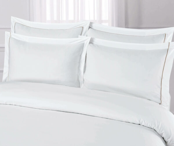 Style 4 White with Linen FITTED SHEET (SET) STYLE-4 WHITE WITH LINEN EMBROIDERY